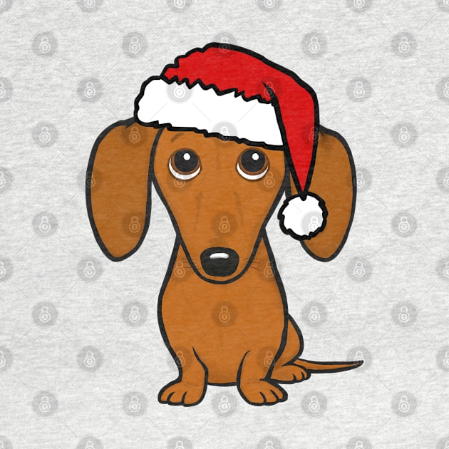 Dachshund Wearing A Santa Hat Cute Wiener Dog Christmas by Coffee Squirrel